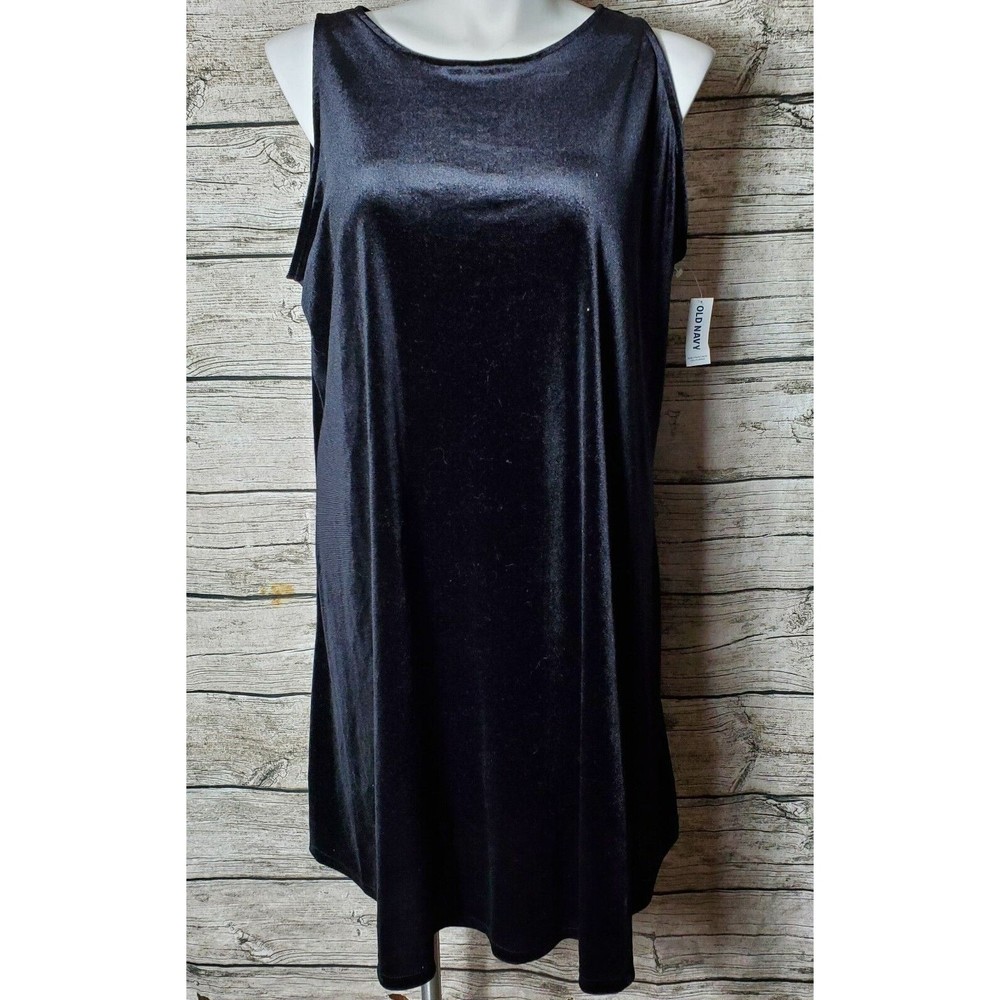 Old Navy Velvet Sleeveless Black Dress Size 2X NWT